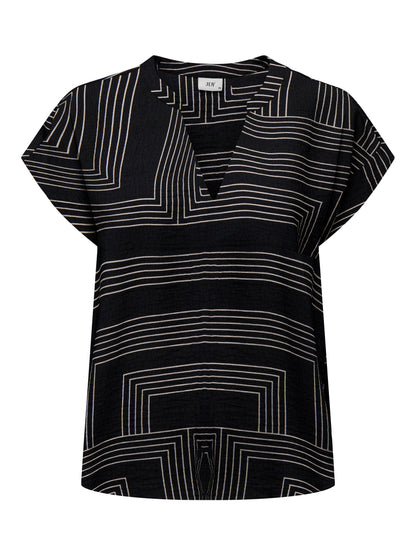 ONLY JdY JDY Damen Top V-Ausschnitt Kurzarm Voluminöser Armschnitt Mittelsohle Kork