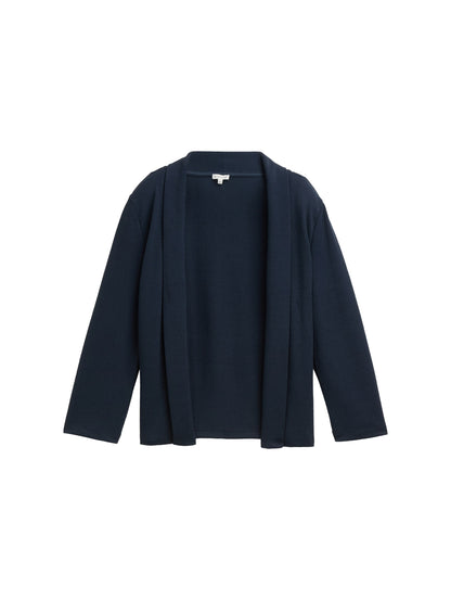 Tom Tailor Denim Cardigan mit 3/4-Arm und Schalkragen für Damen in Sky Captain Blue