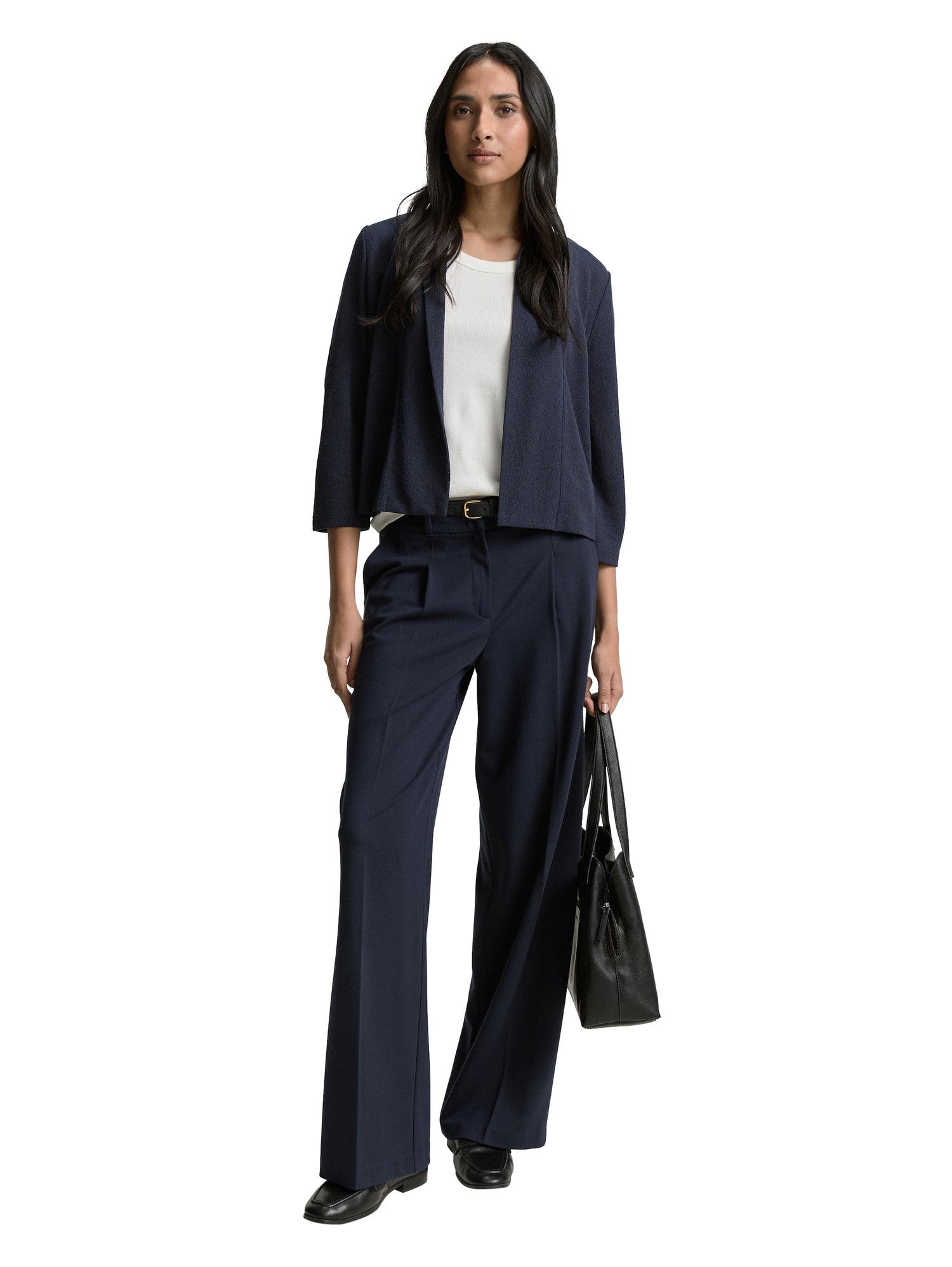 Tom Tailor Denim Cardigan mit 3/4-Arm und Schalkragen für Damen in Sky Captain Blue