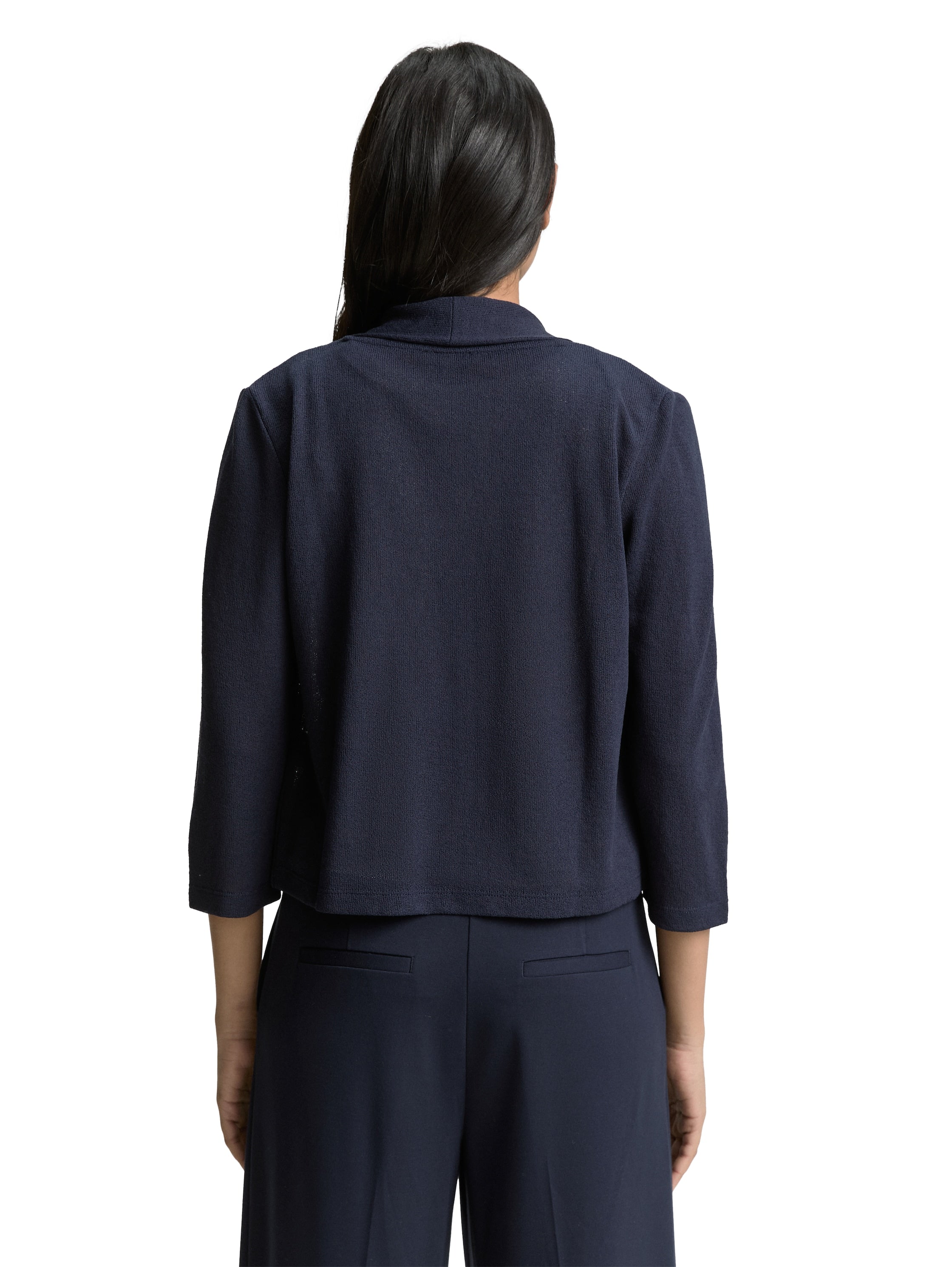 Tom Tailor Denim Cardigan mit 3/4-Arm und Schalkragen für Damen in Sky Captain Blue