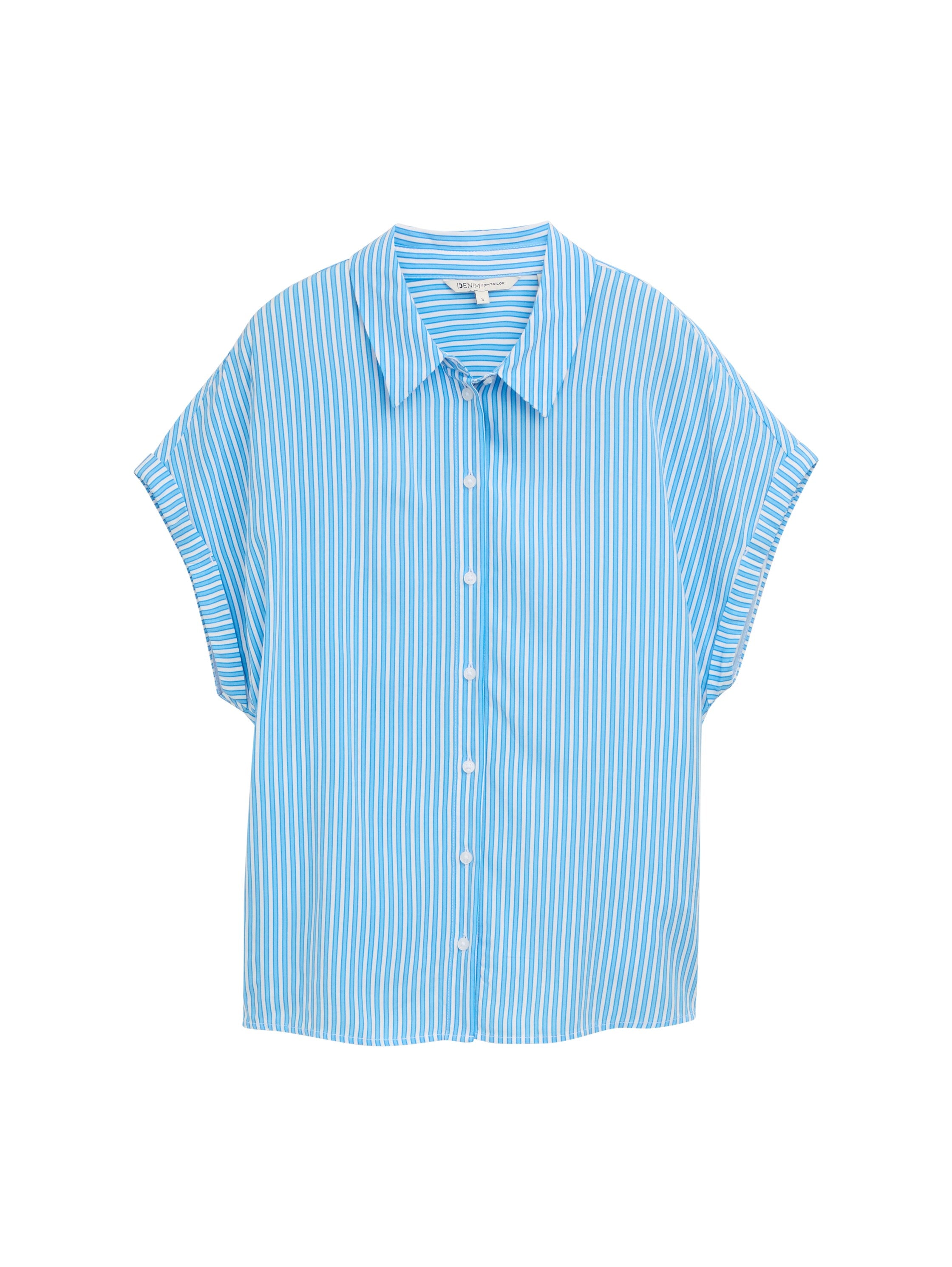 Tom Tailor Denim Bluse Damen aus Viskose mit Seitenschlitzen