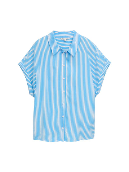 Tom Tailor Denim Bluse Damen aus Viskose mit Seitenschlitzen