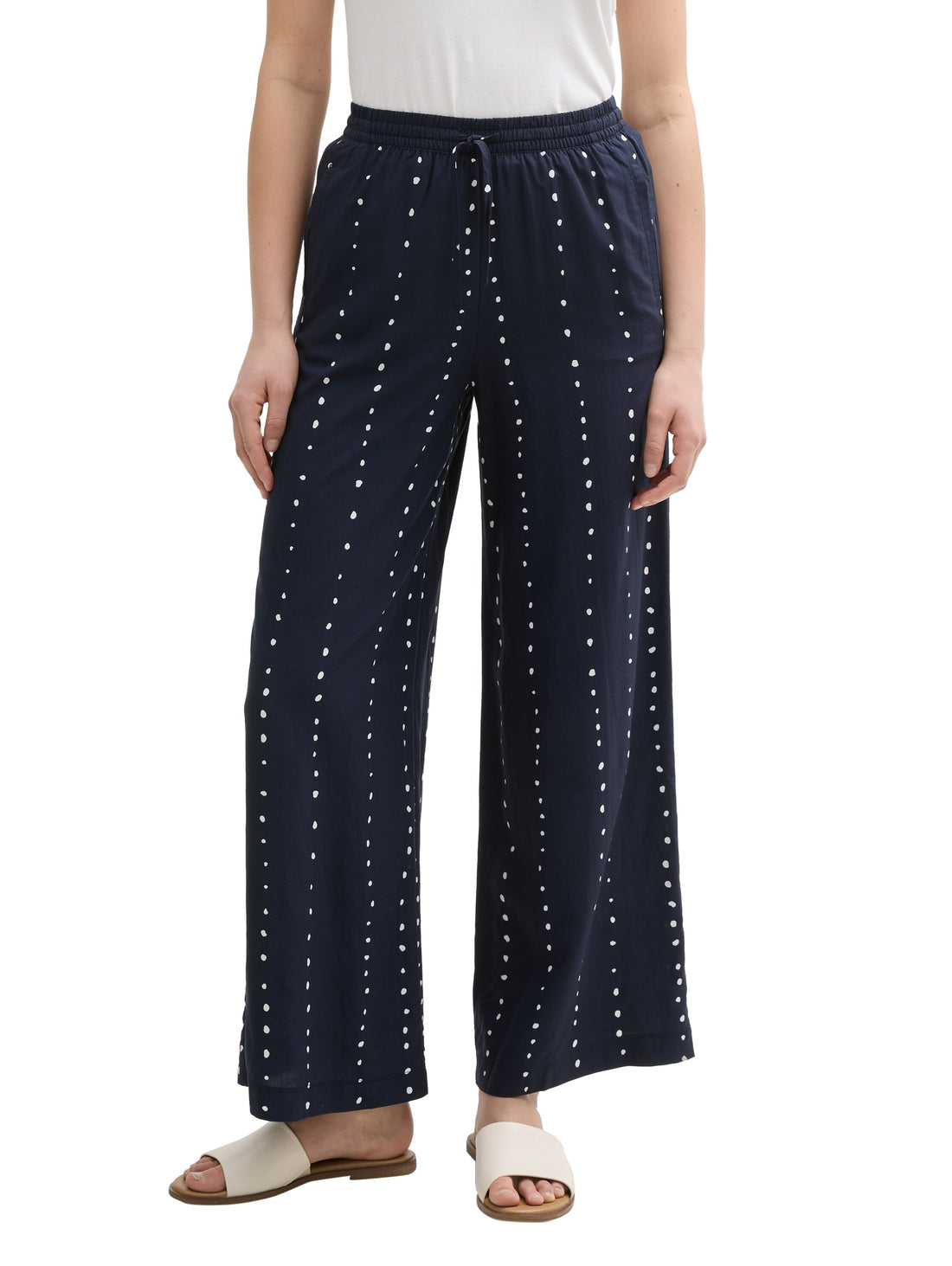 Tom Tailor Denim Weite Stoffhose für Erwachsene Weiblich aus Viskose-Lyocell-Mix