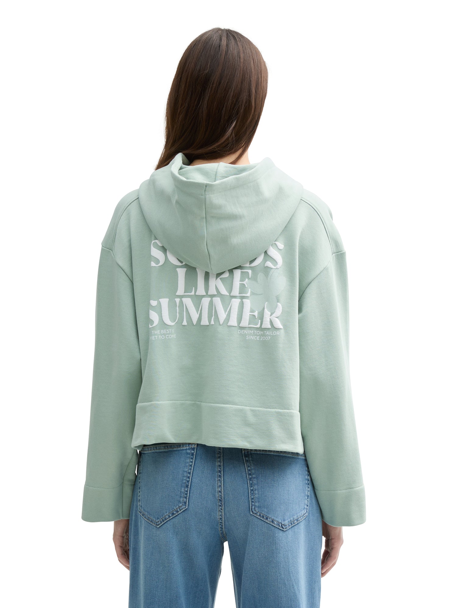 Tom Tailor Denim Hoodie Sweatshirtjacke für Frauen mit Print