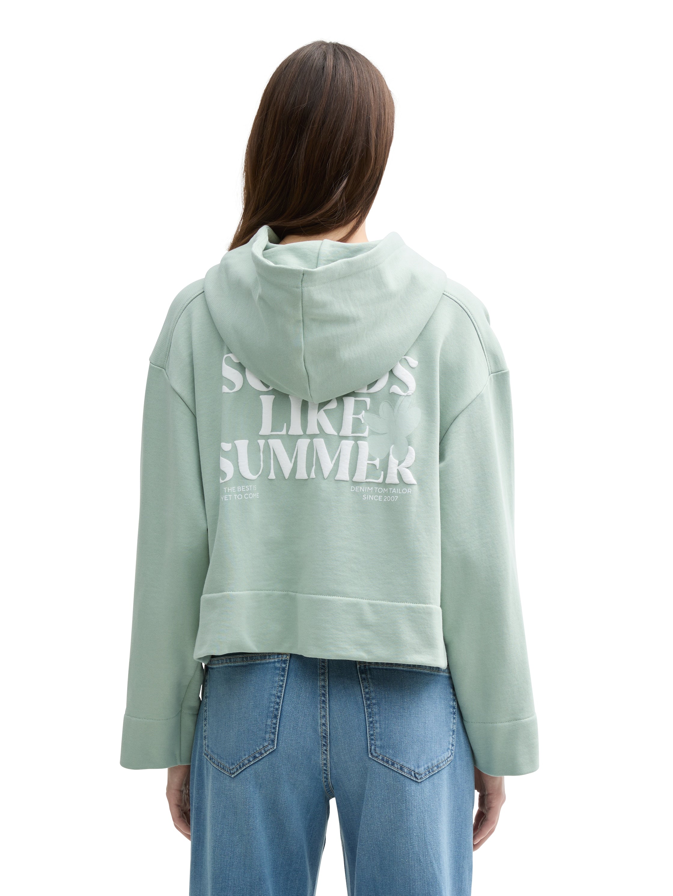 Tom Tailor Denim Hoodie Sweatshirtjacke für Frauen mit Print