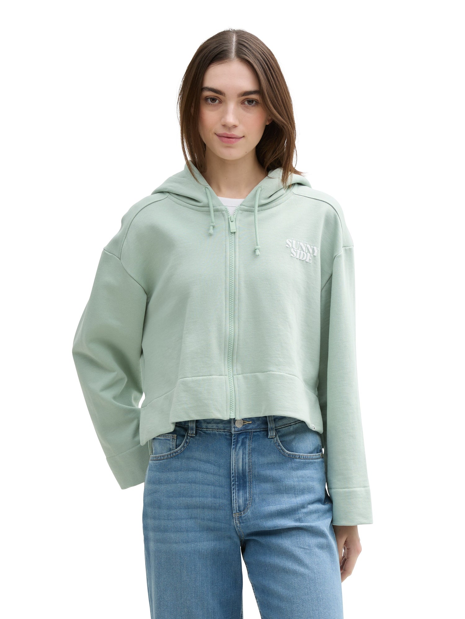 Tom Tailor Denim Hoodie Sweatshirtjacke für Frauen mit Print