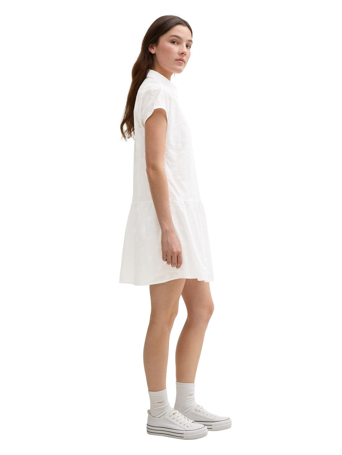 Tom Tailor Damen Kleid Allover-Stickerei Blusen-Optik