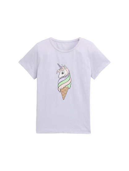 Tom Tailor Denim Kinder T-Shirt Weiblich mit Glitzer-Print