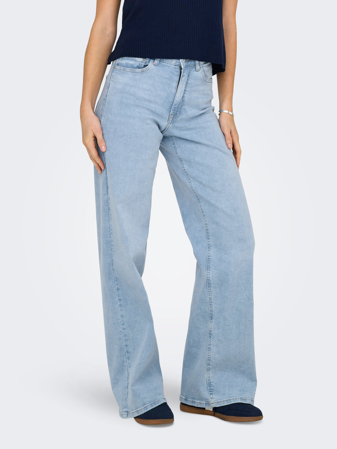 Bestseller Wide Fit Jeans Damen Light Blue Denim