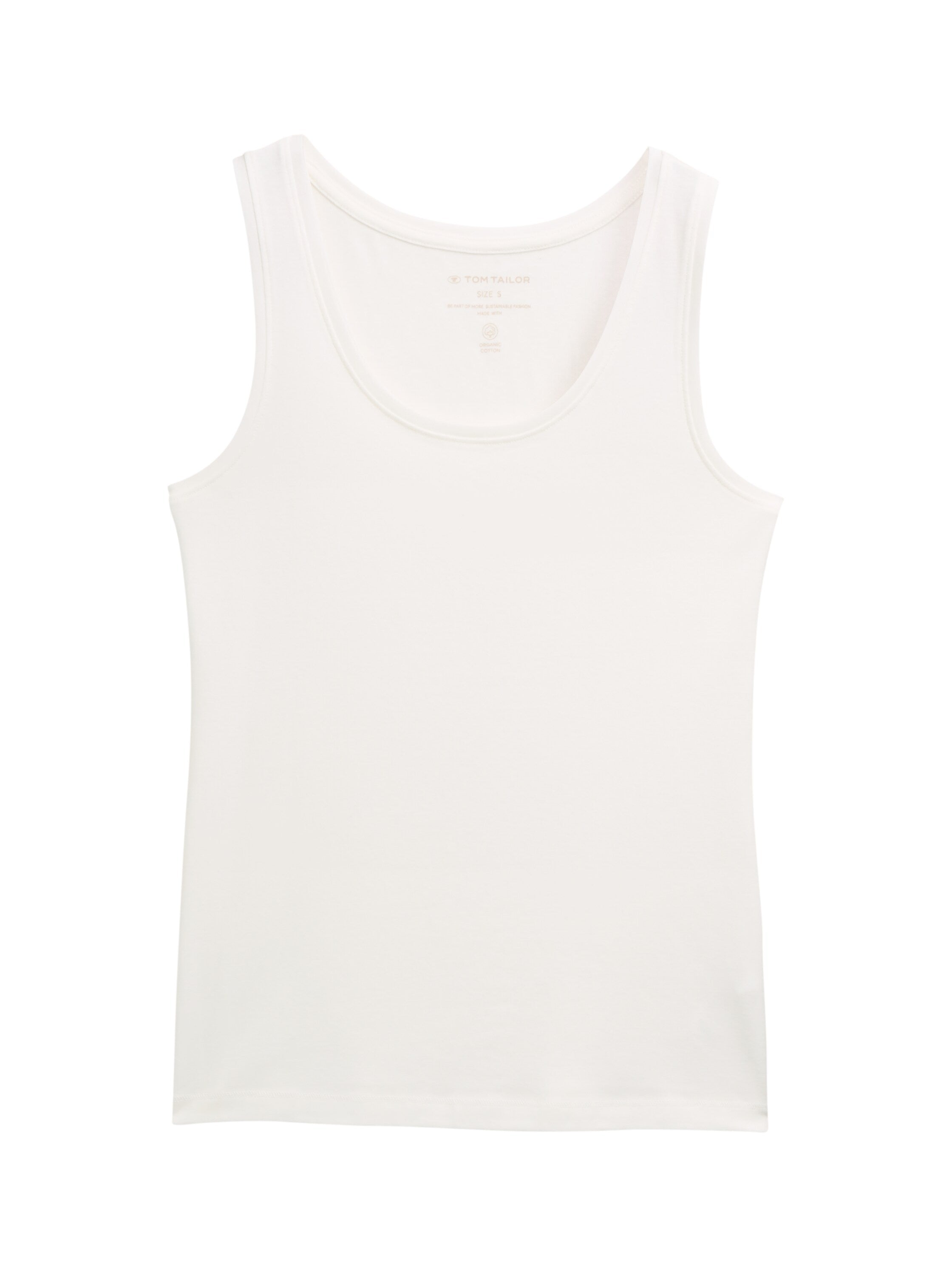 Tom Tailor Denim Basic Top Damen Weiß Stretch Baumwolle