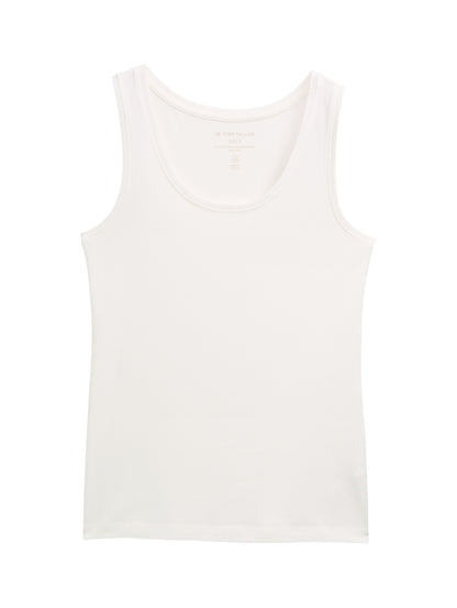 Tom Tailor Denim Basic Top Damen Weiß Stretch Baumwolle