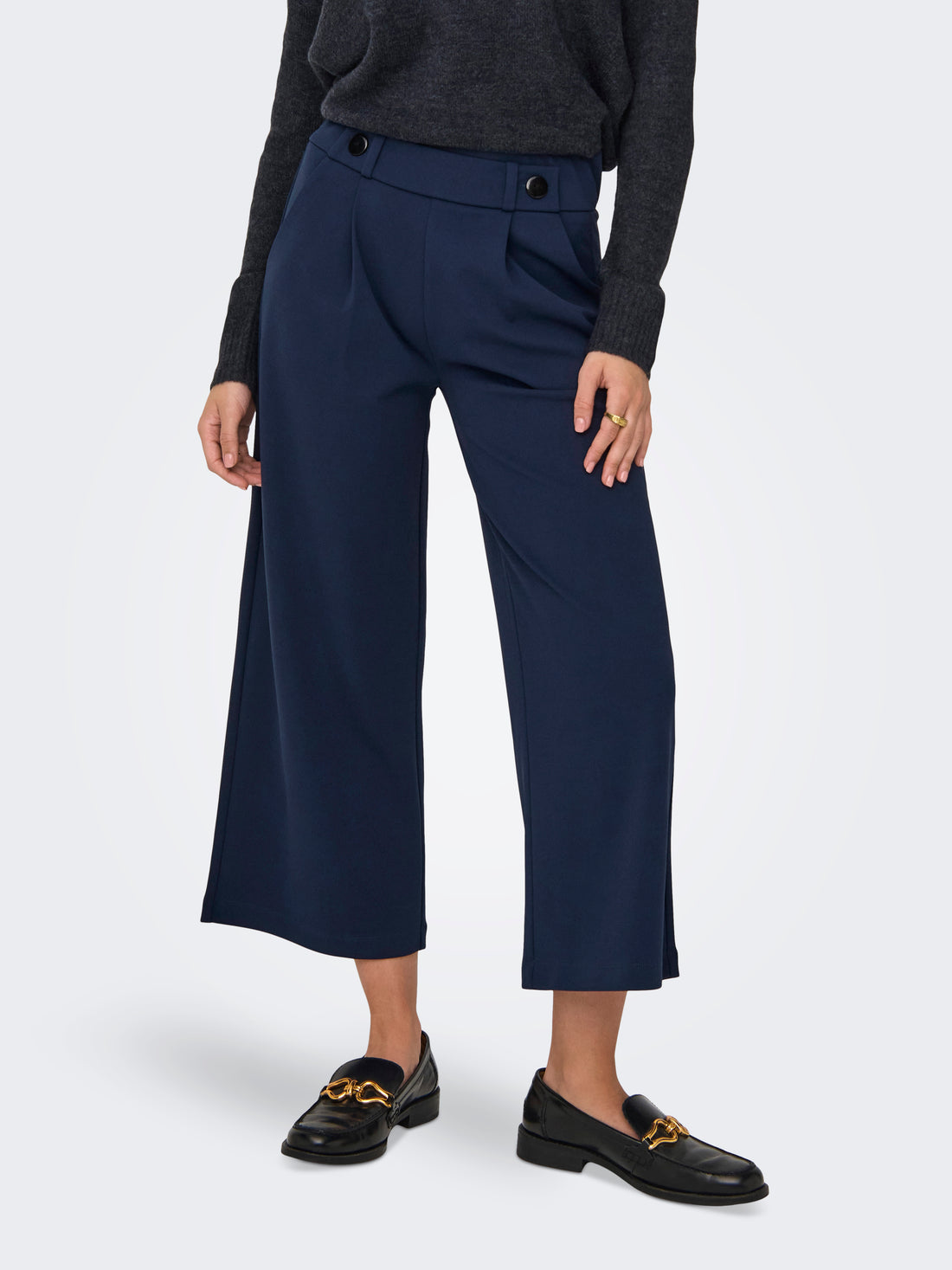 JDY Weite Beinschnitt Hose Damen Hohe Taille Knöchellang