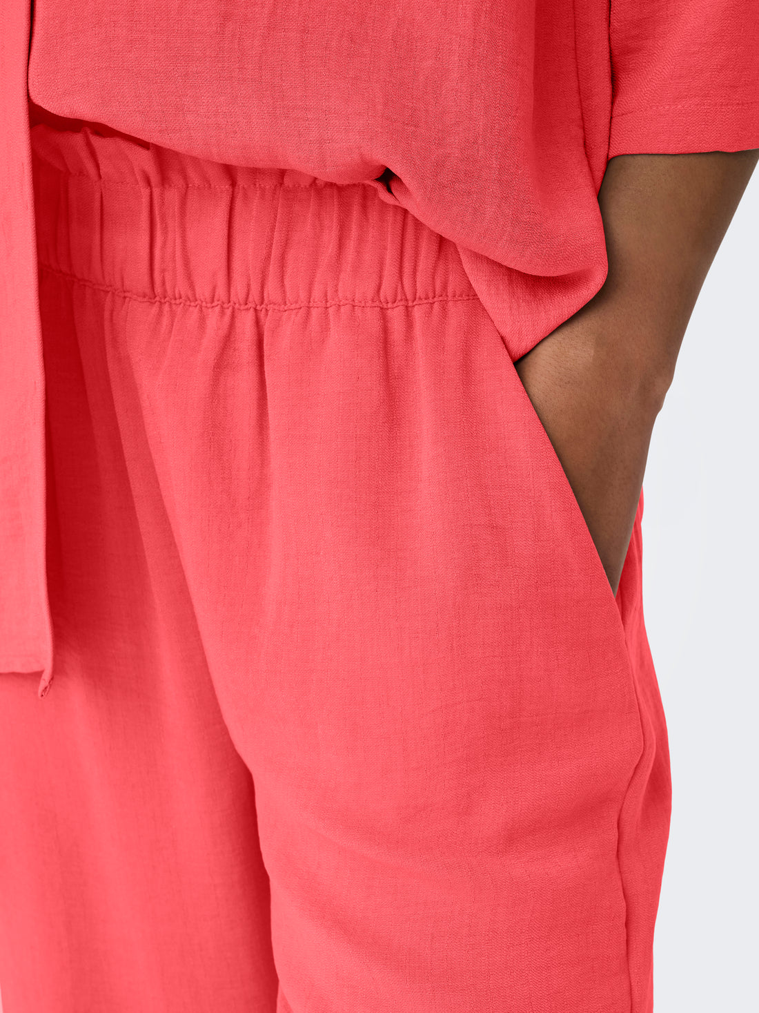JDY Hose mit weitem Beinschnitt für Frauen mit hoher Taille und elastischem Taillenbund