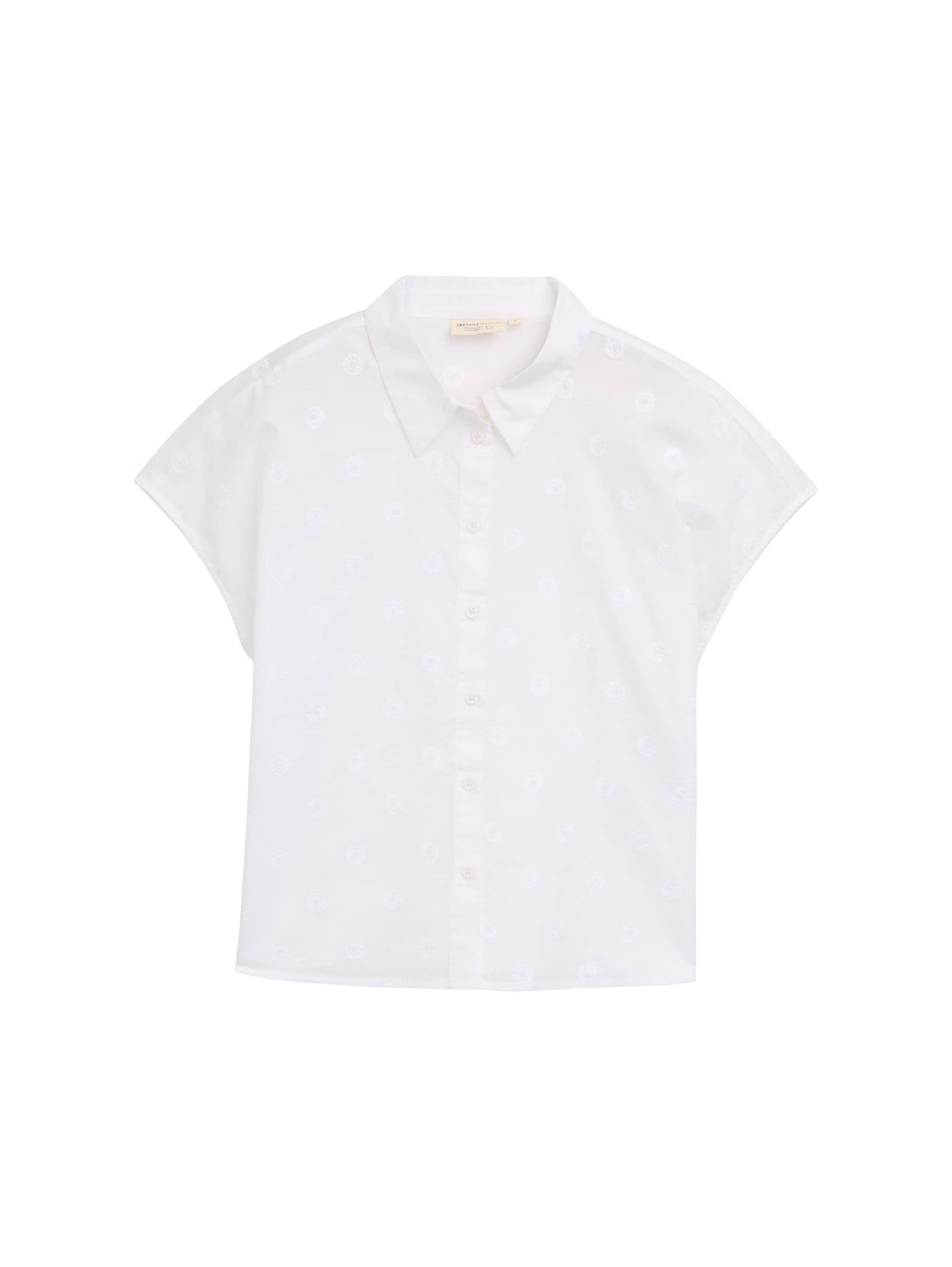 Tom Tailor Denim Bluse Baumwolle Weiblich Weiß