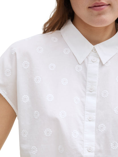 Tom Tailor Denim Bluse Baumwolle Weiblich Weiß
