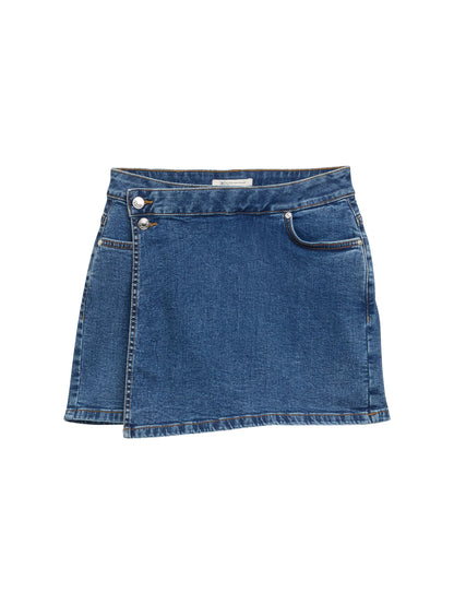 Tom Tailor Denim Hosenrock Damen Wickel-Optik Aufgesetzte Taschen