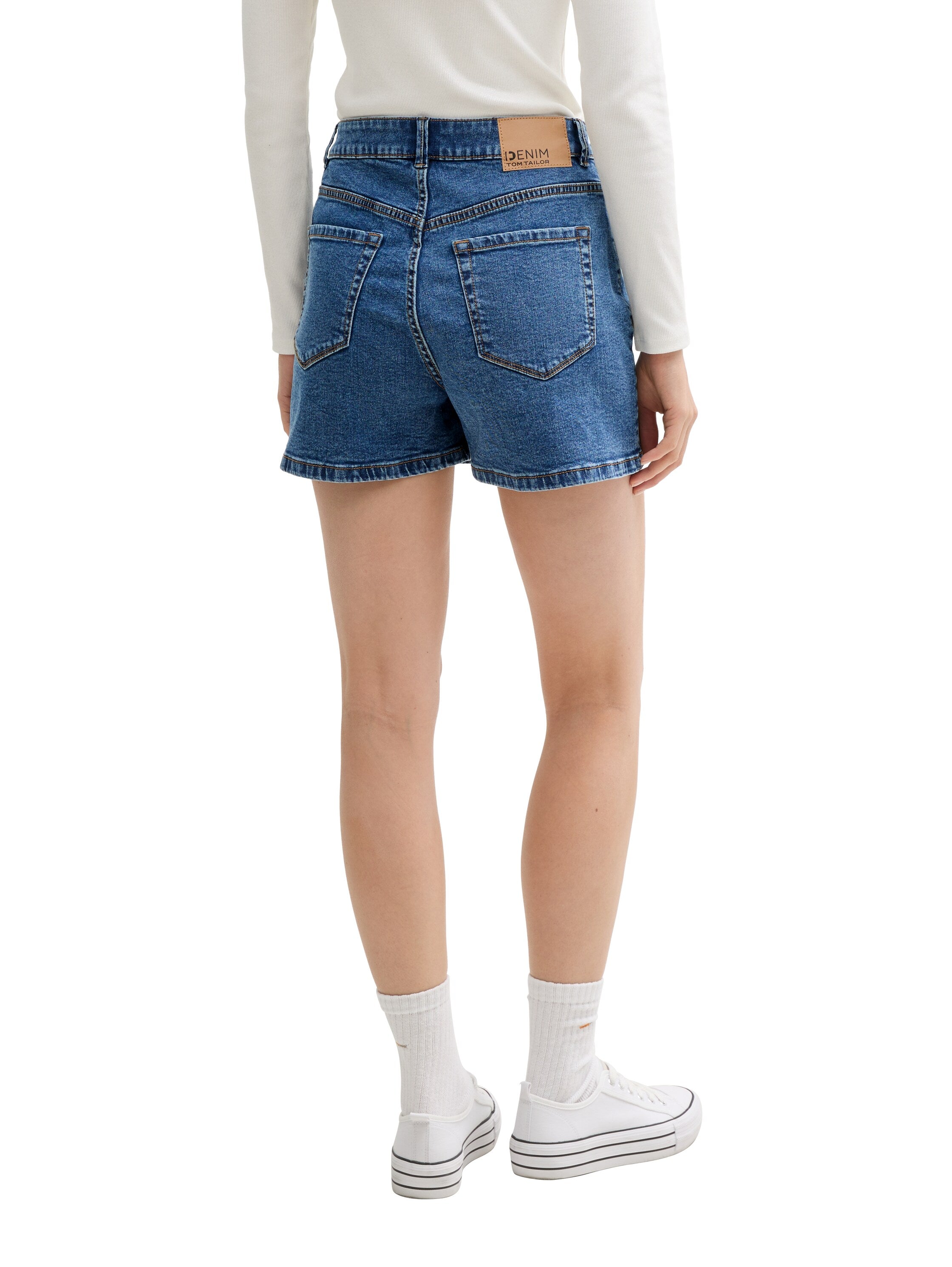 Tom Tailor Denim Hosenrock Damen Wickel-Optik Aufgesetzte Taschen