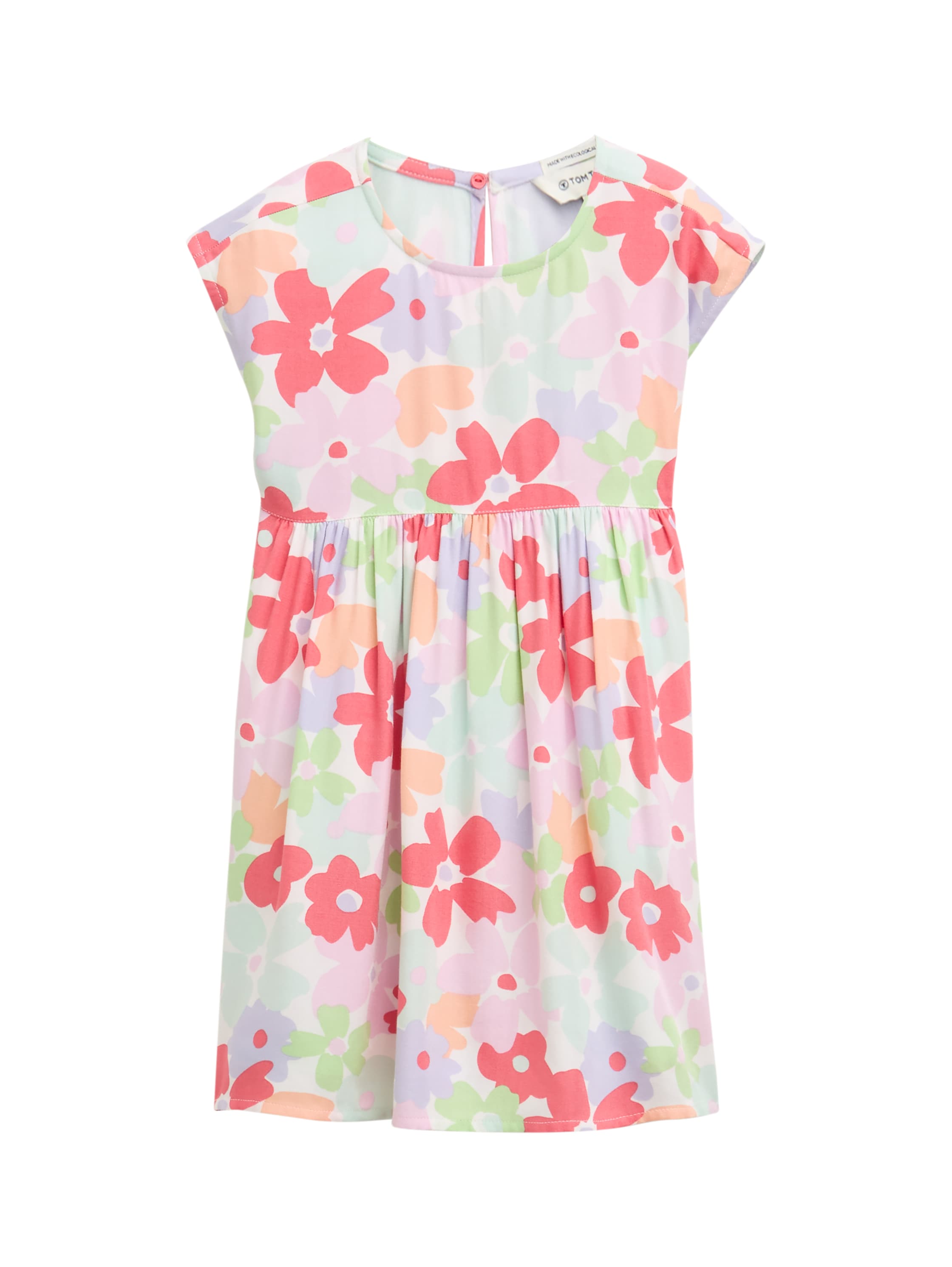 Tom Tailor Denim Kinder A-Linien Kleid Weiblich mit Blumen-Allover-Print