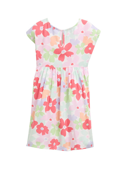 Tom Tailor Denim Kinder A-Linien Kleid Weiblich mit Blumen-Allover-Print