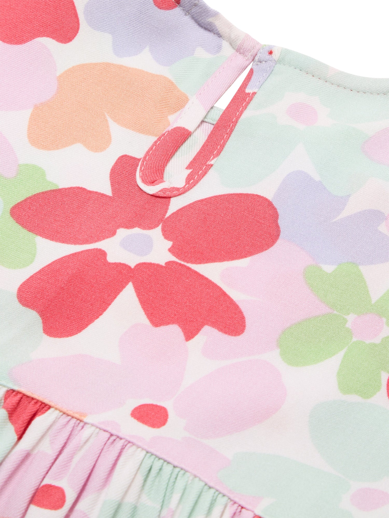 Tom Tailor Denim Kinder A-Linien Kleid Weiblich mit Blumen-Allover-Print