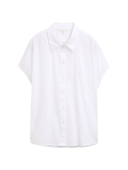 Tom Tailor Denim Bluse aus Baumwolle mit floralen Stickereien für Erwachsene