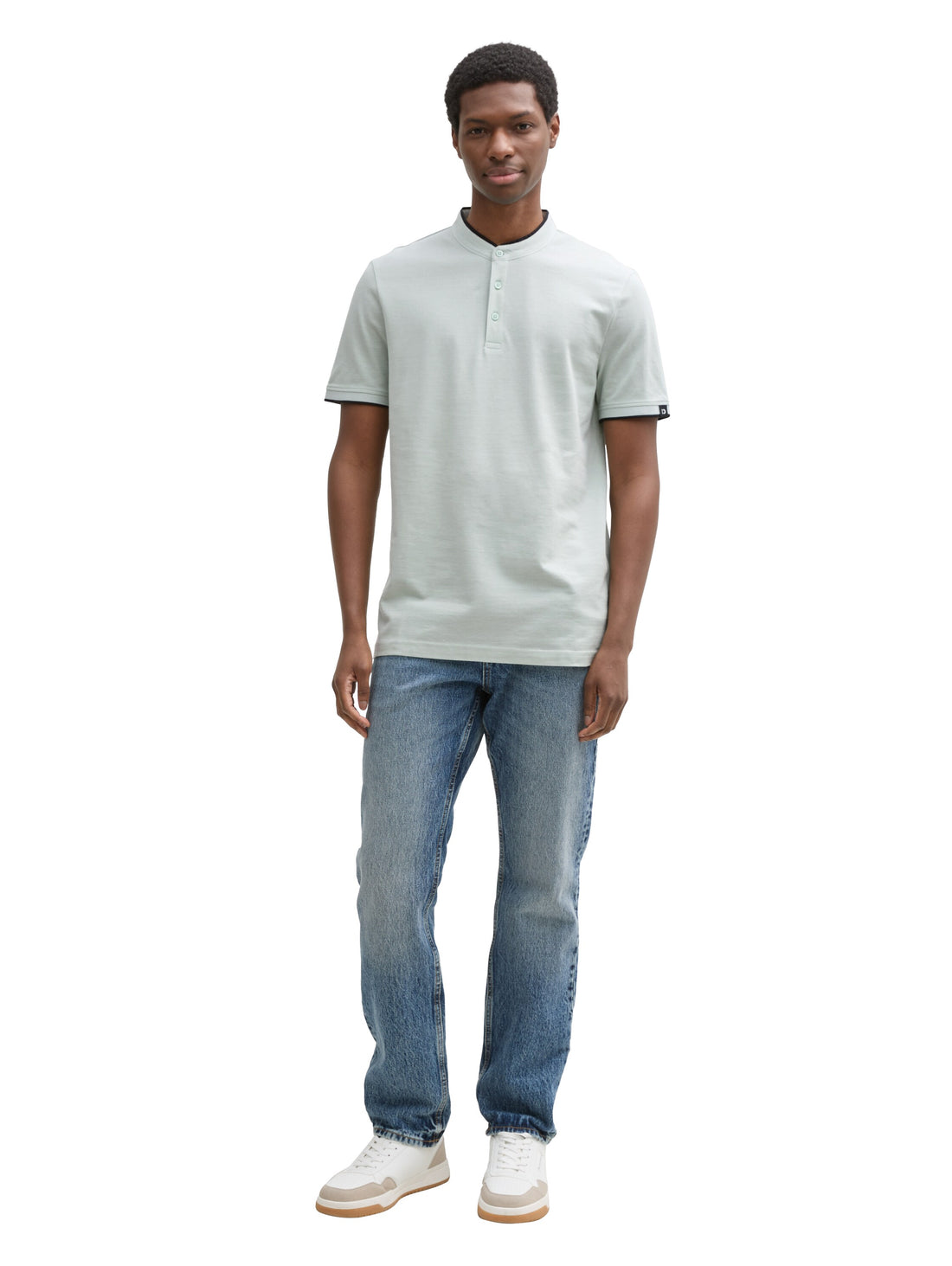 Tom Tailor Denim Polo Shirt Herren Stehkragen Baumwolle