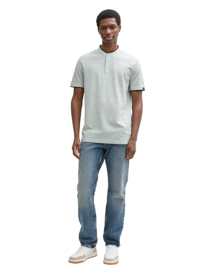 Tom Tailor Denim Polo Shirt Herren Stehkragen Baumwolle