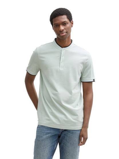 Tom Tailor Denim Polo Shirt Herren Stehkragen Baumwolle