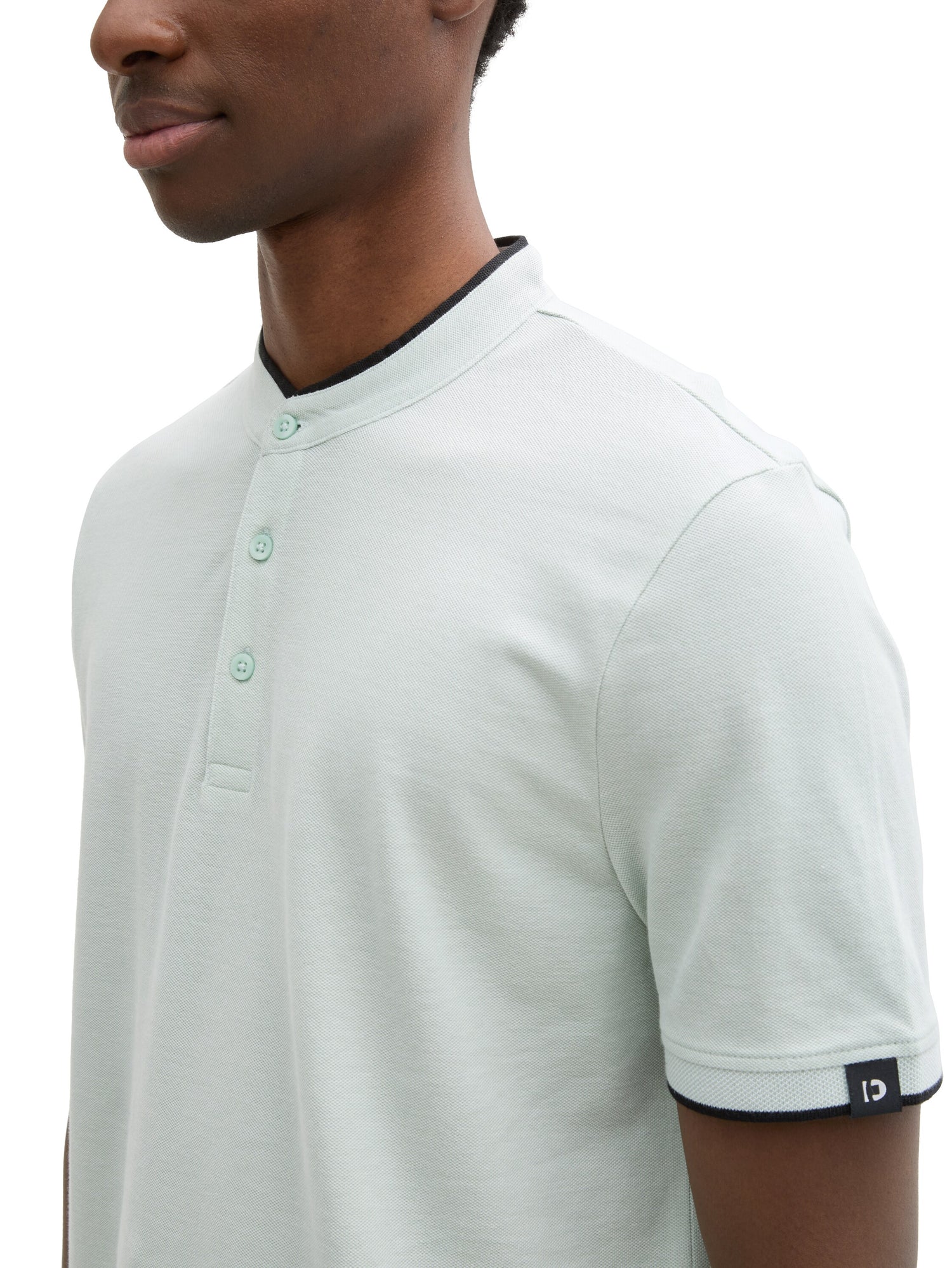 Tom Tailor Denim Polo Shirt Herren Stehkragen Baumwolle