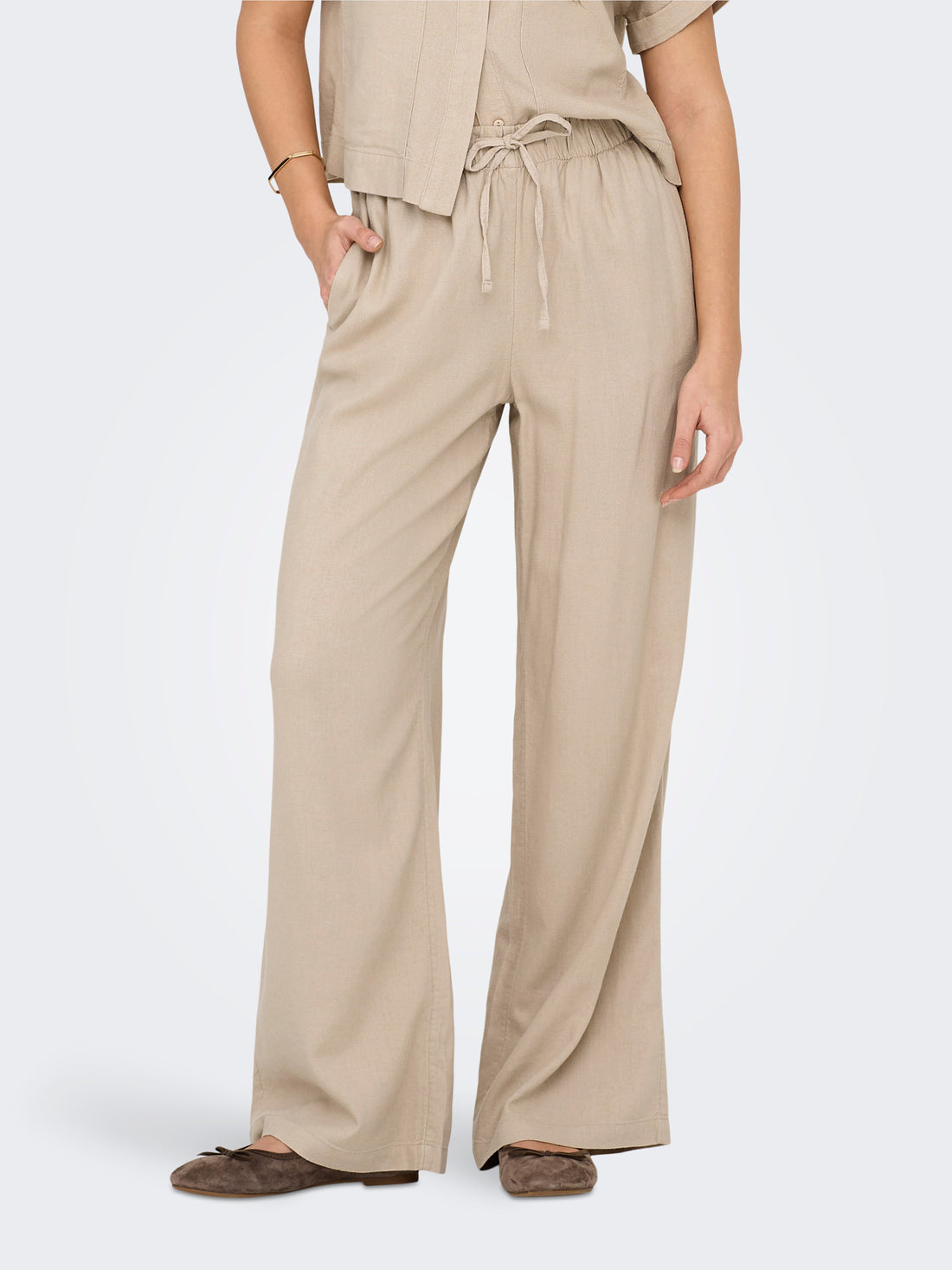 Bestseller Leinenhose für Damen mit mittlerer Taille und lockerer Passform