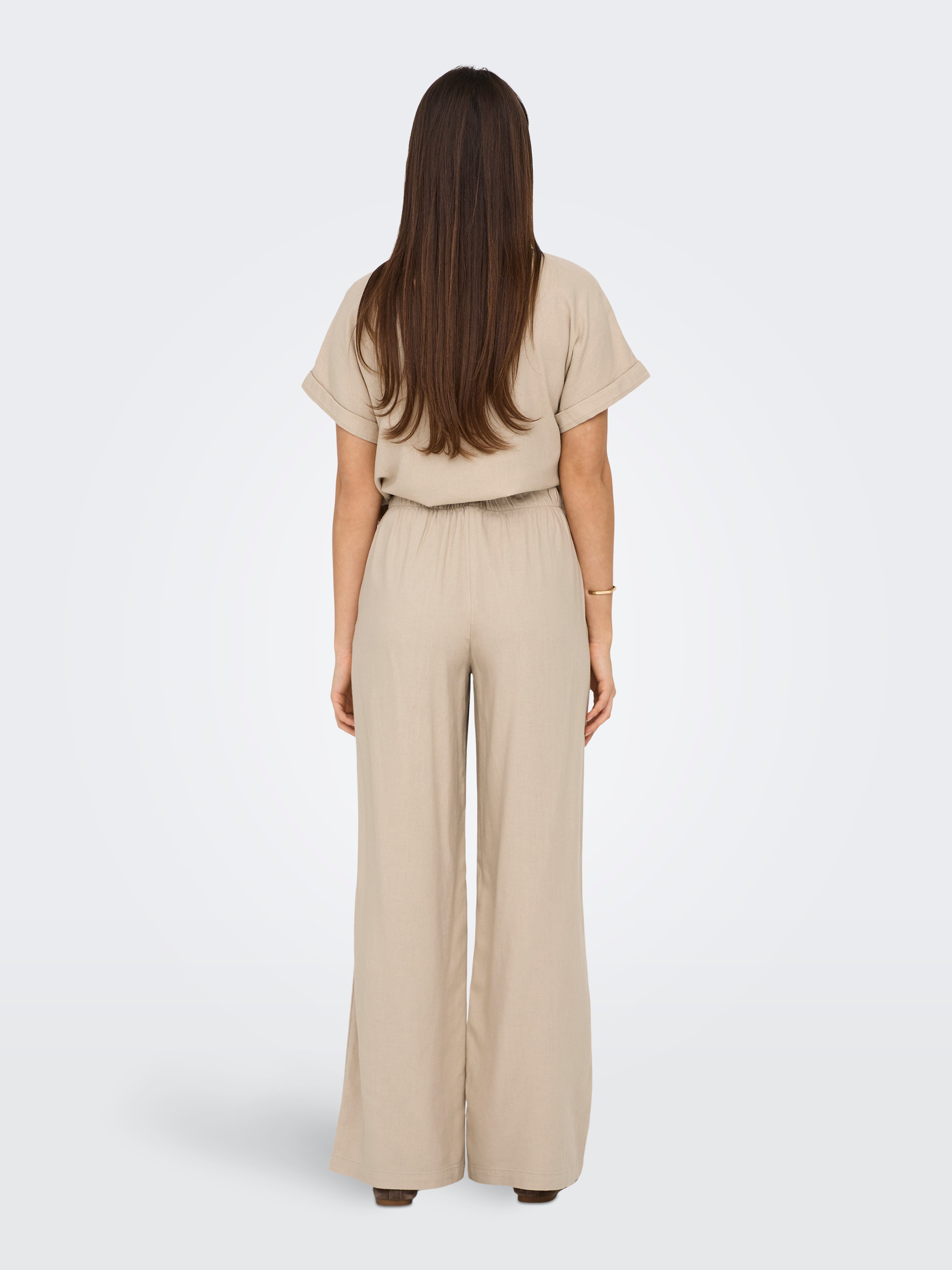 Bestseller Leinenhose für Damen mit mittlerer Taille und lockerer Passform