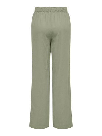 Bestseller Leinenhose für Damen mit mittlerer Taille und lockerer Passform
