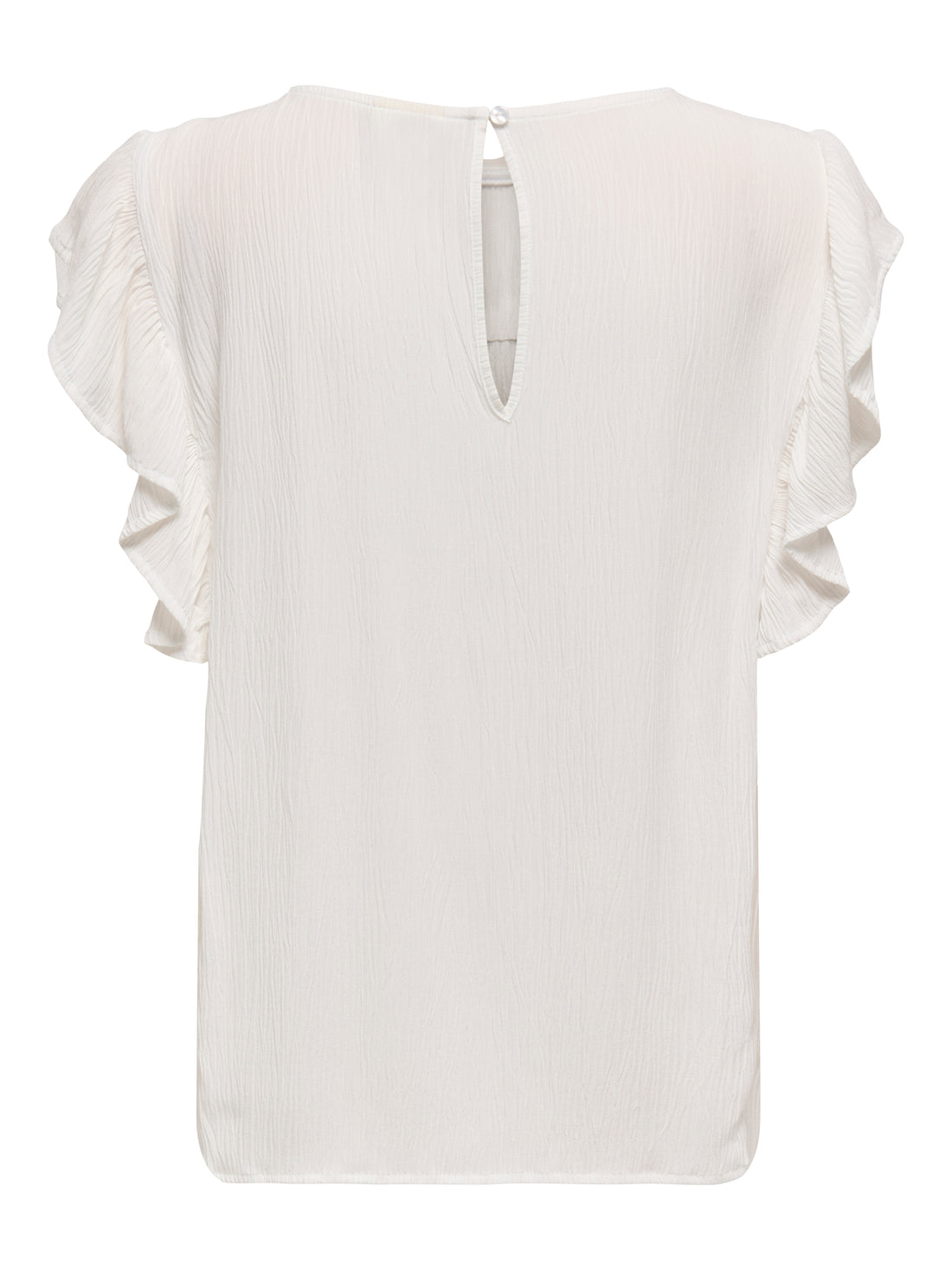 JDY Top Damen V-Ausschnitt Voluminöser Armschnitt Rüschen Knopfleiste