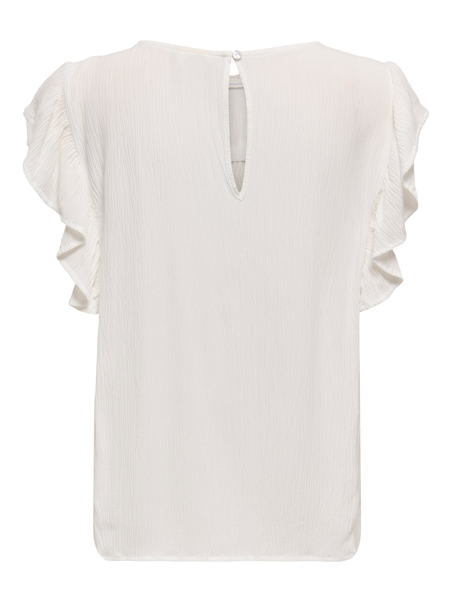 JDY Top Damen V-Ausschnitt Voluminöser Armschnitt Rüschen Knopfleiste