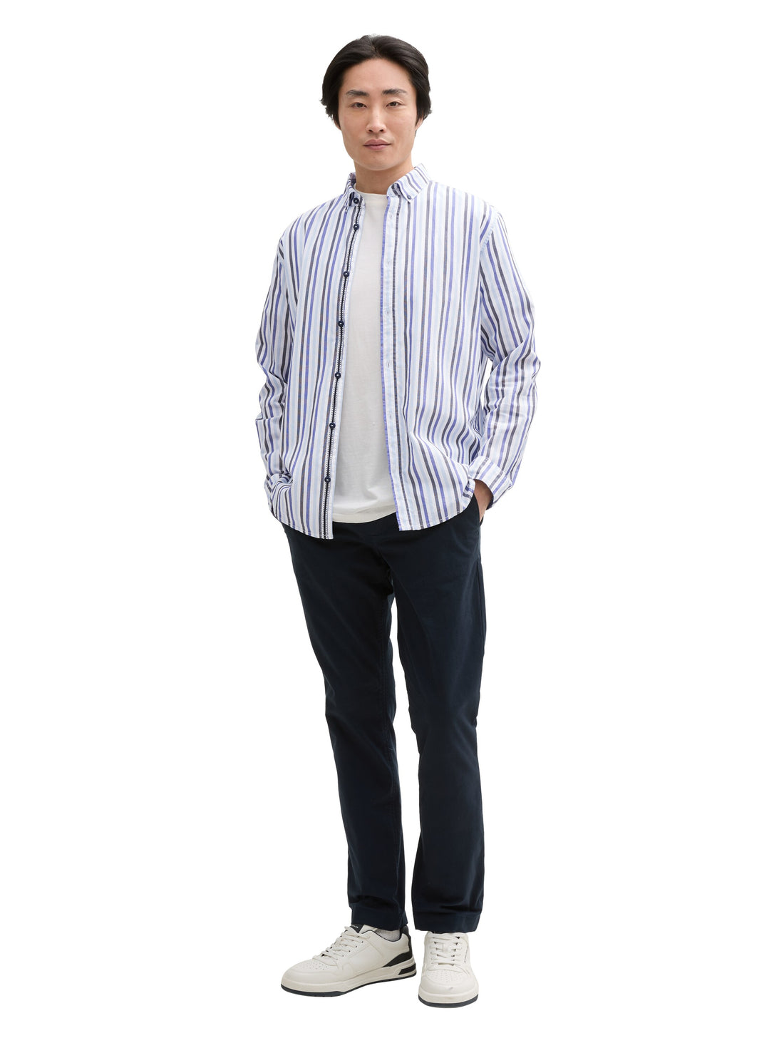 Tom Tailor Denim Gemustertes Dobby Hemd für Herren aus Baumwolle