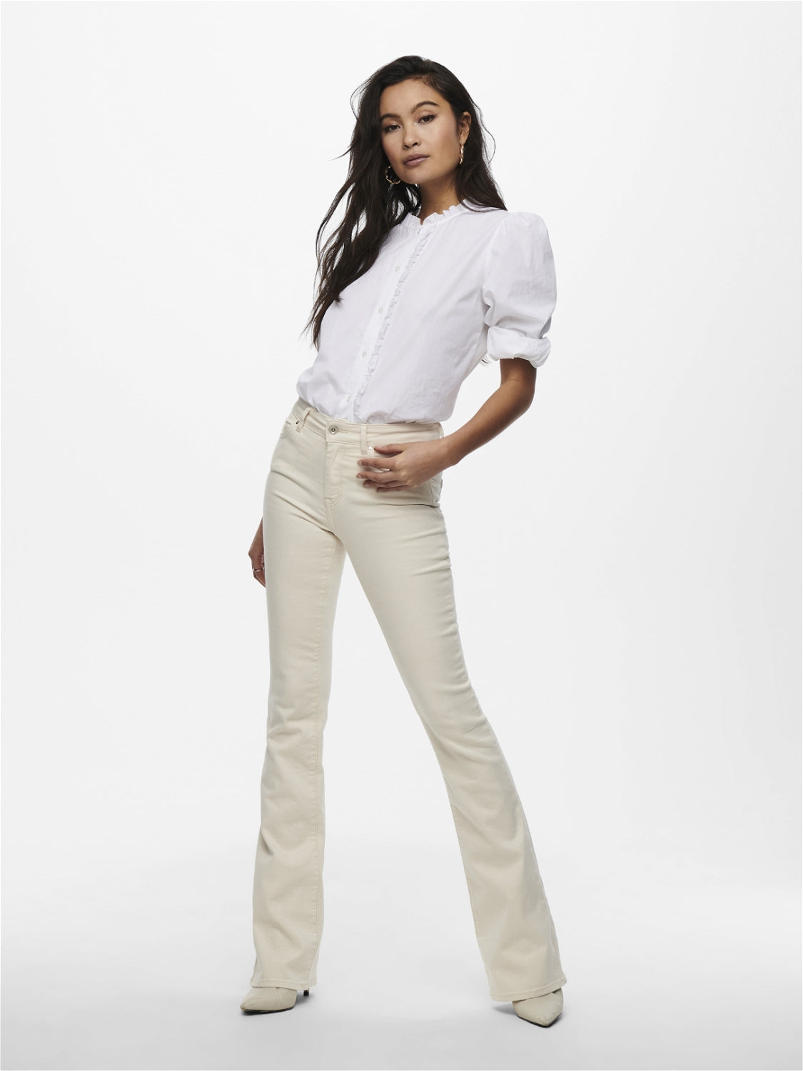 Bestseller Flared Fit Jeans Damen Bequem Stretch Denim