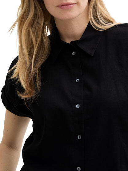 Tom Tailor Denim Loose Fit Leinenbluse Damen Leicht und Kühl