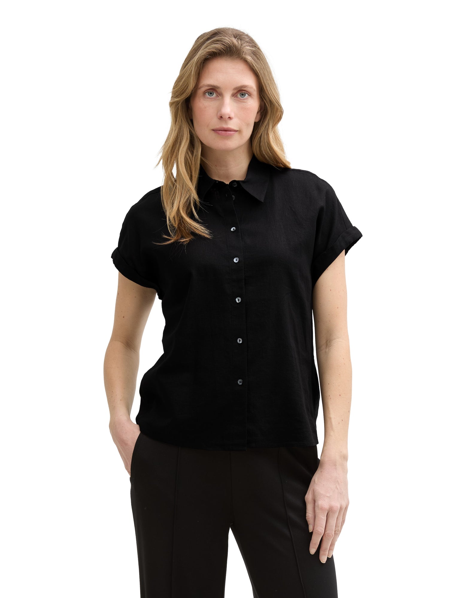 Tom Tailor Denim Loose Fit Leinenbluse Damen Leicht und Kühl