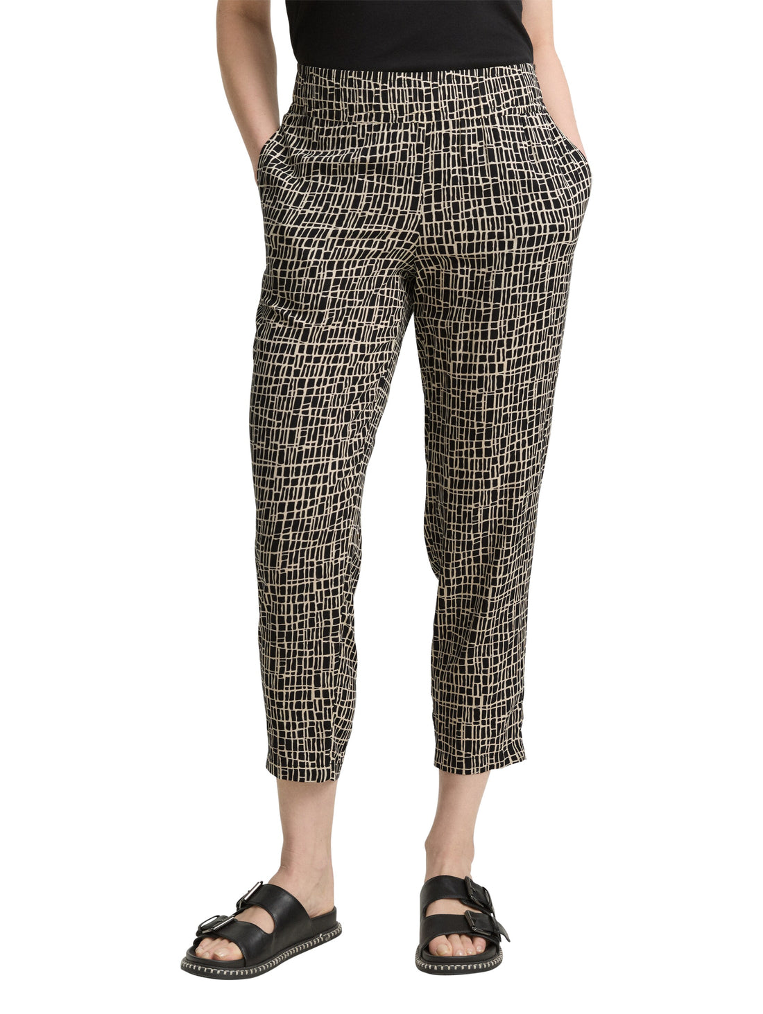 Tom Tailor Denim Female Hose Leichte Stoffhose mit elastischem Bund