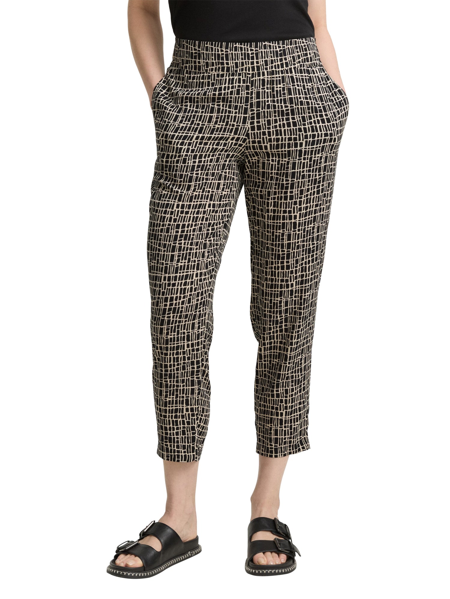 Tom Tailor Denim Female Hose Leichte Stoffhose mit elastischem Bund