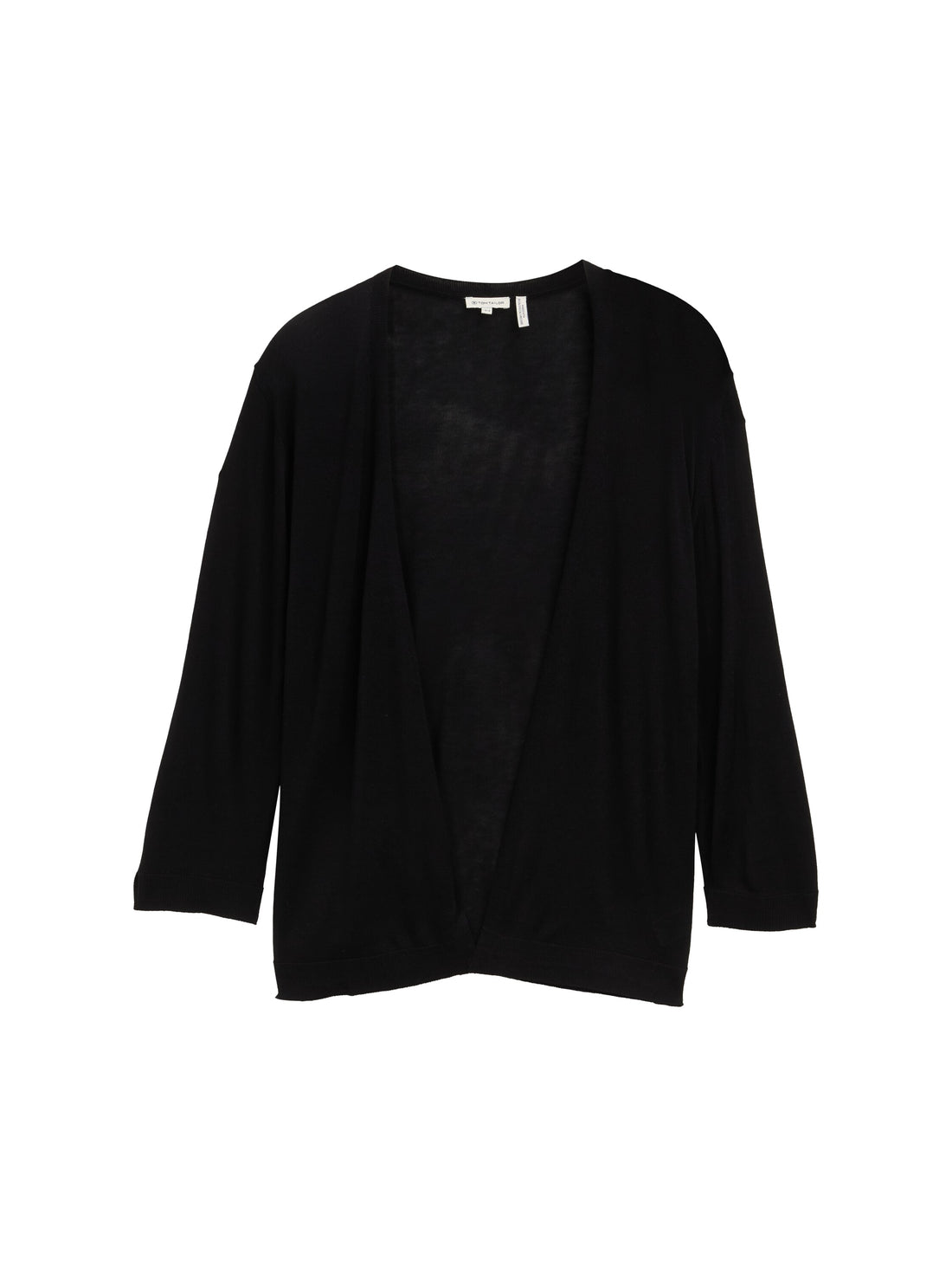 Tom Tailor Denim Strickjacke für Damen - Offene leichte Strickjacke in deep black