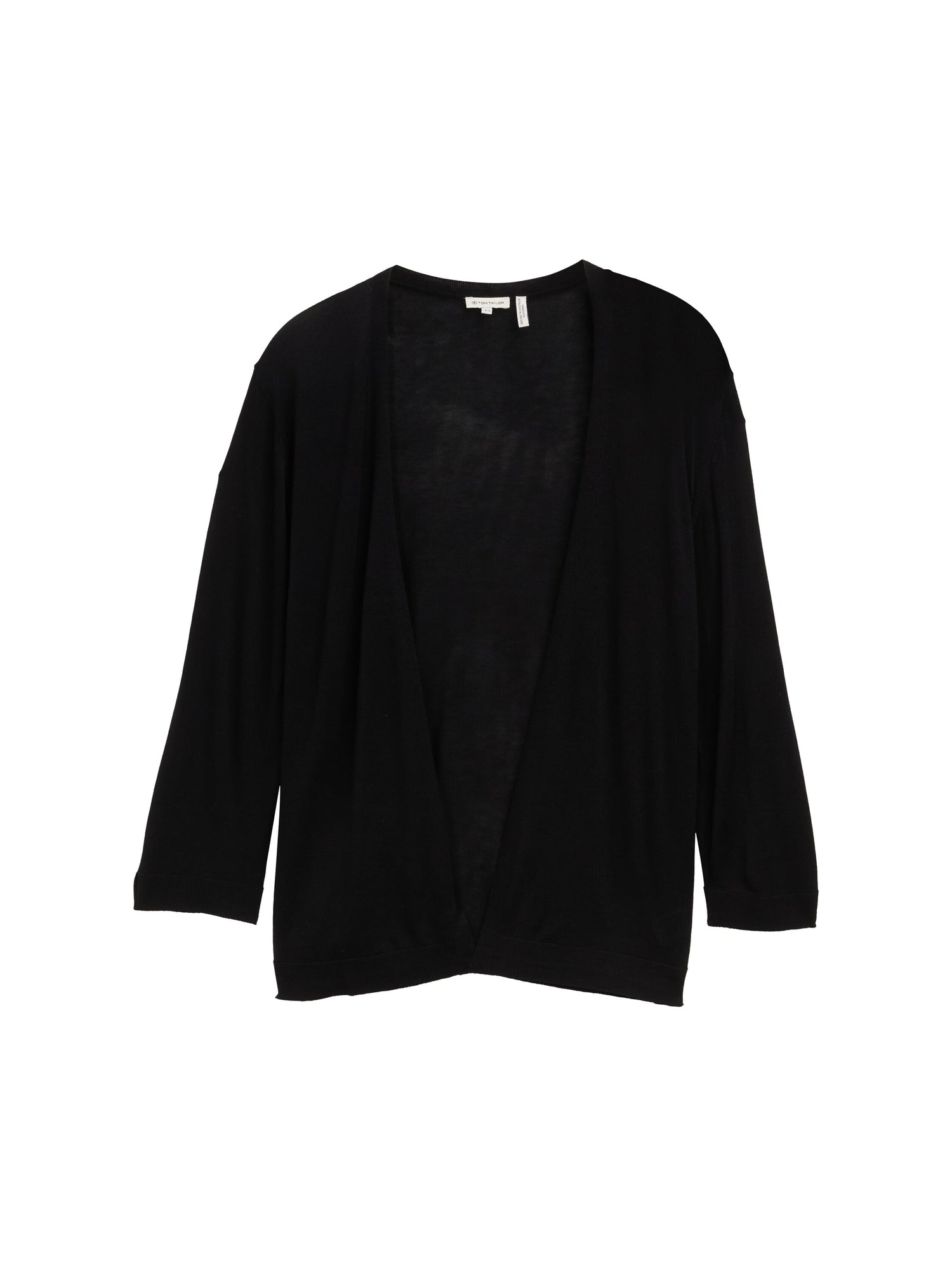 Tom Tailor Denim Strickjacke für Damen - Offene leichte Strickjacke in deep black
