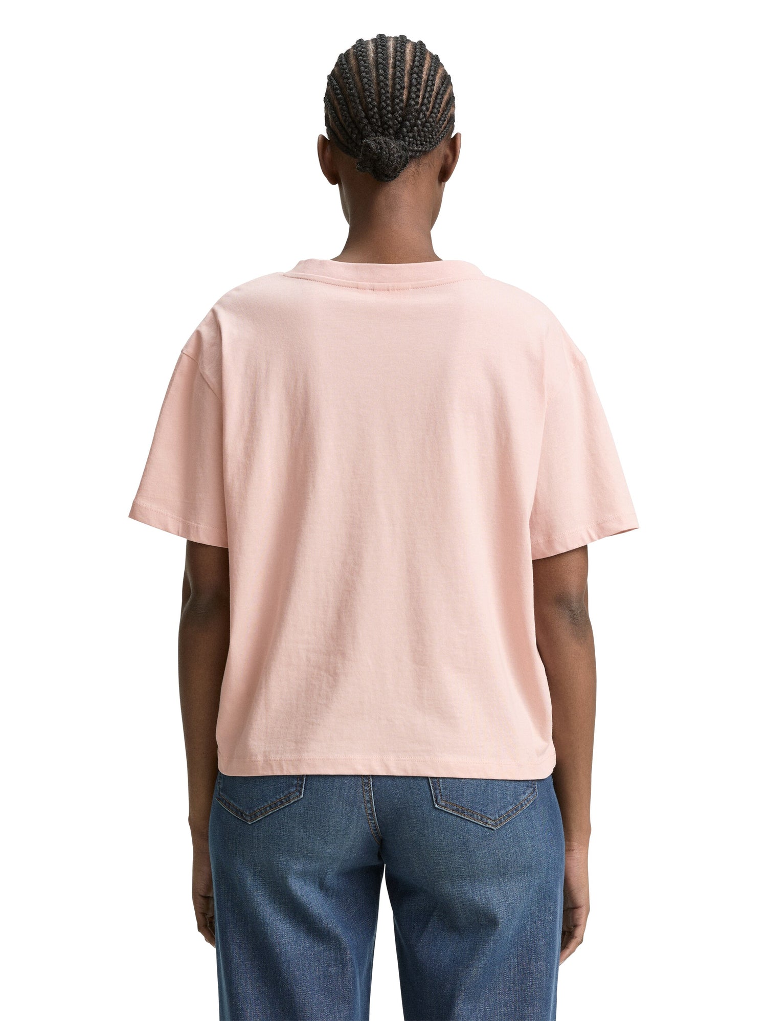 Tom Tailor Denim T-Shirt für Damen mit überschnittener Schulternaht