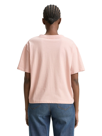 Tom Tailor Denim T-Shirt für Damen mit überschnittener Schulternaht