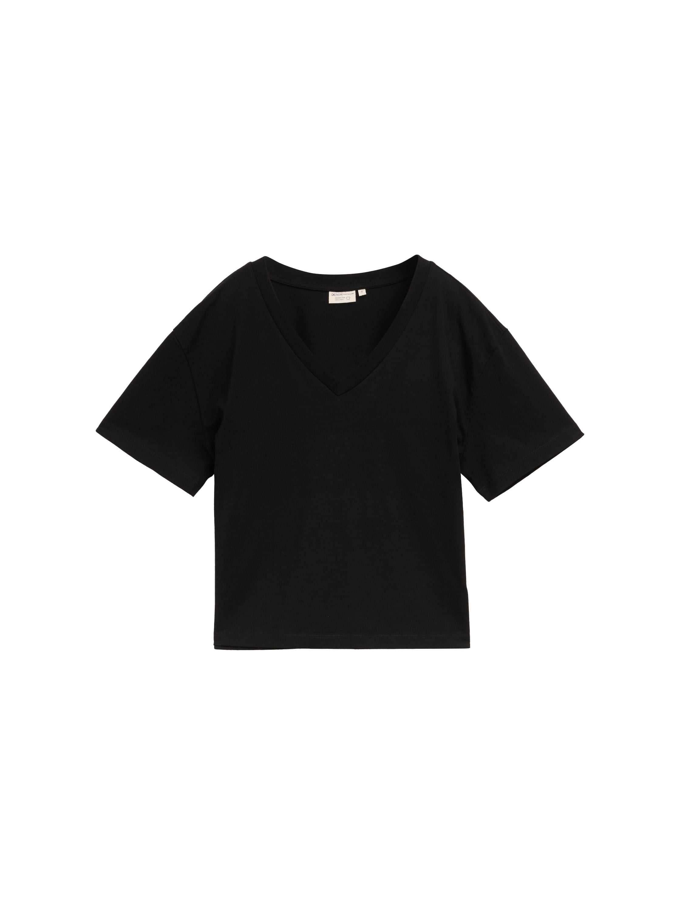 Tom Tailor Denim T-Shirt für Damen mit überschnittener Schulternaht