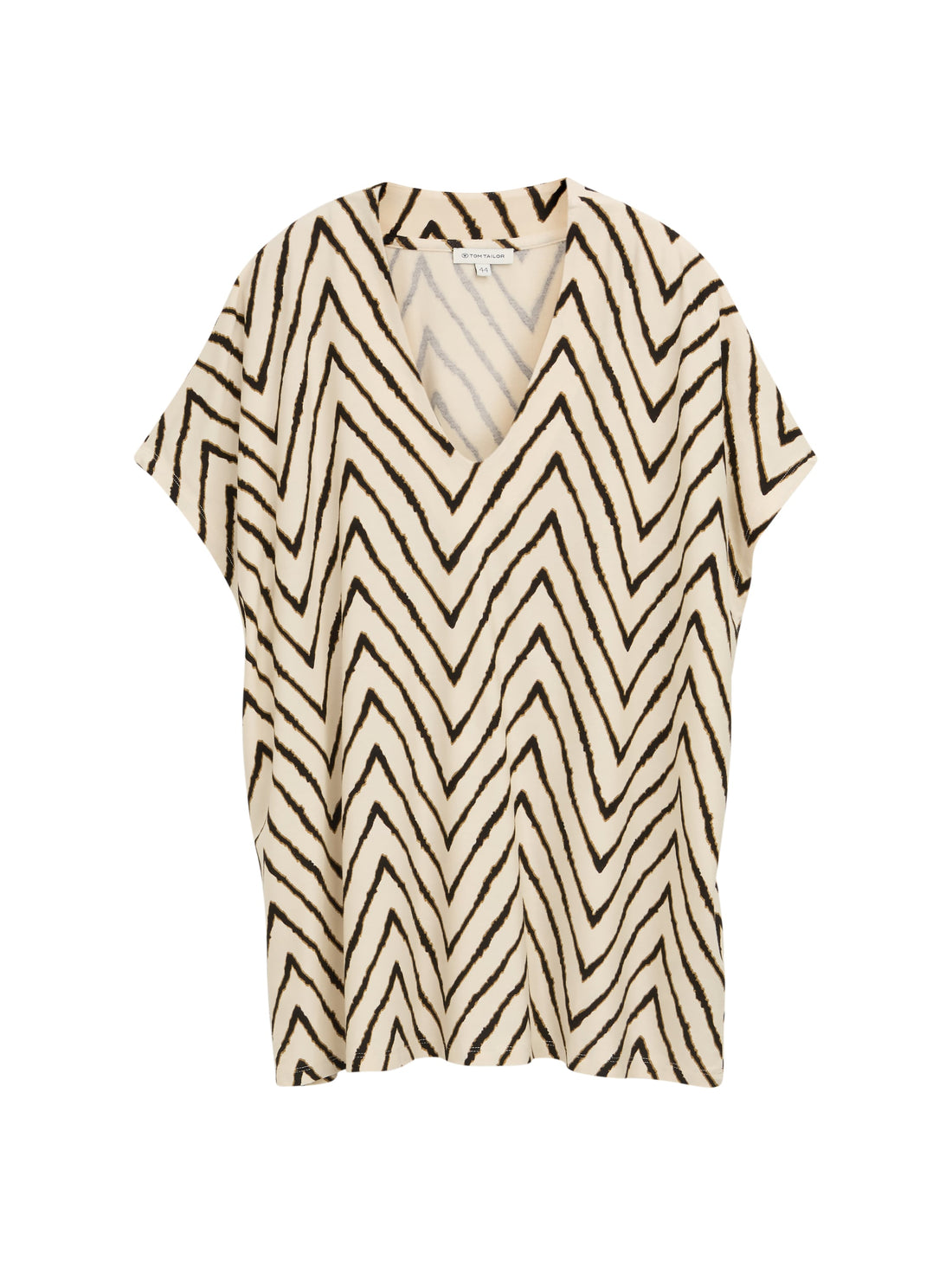 Tom Tailor Denim T-Shirt V-Ausschnitt Damen Strukturiertes Krepp-Material