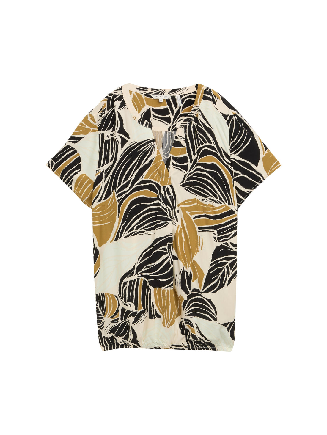 Tom Tailor Denim Bluse Damen Gemusterte Viskose Bluse mit Faltendetail