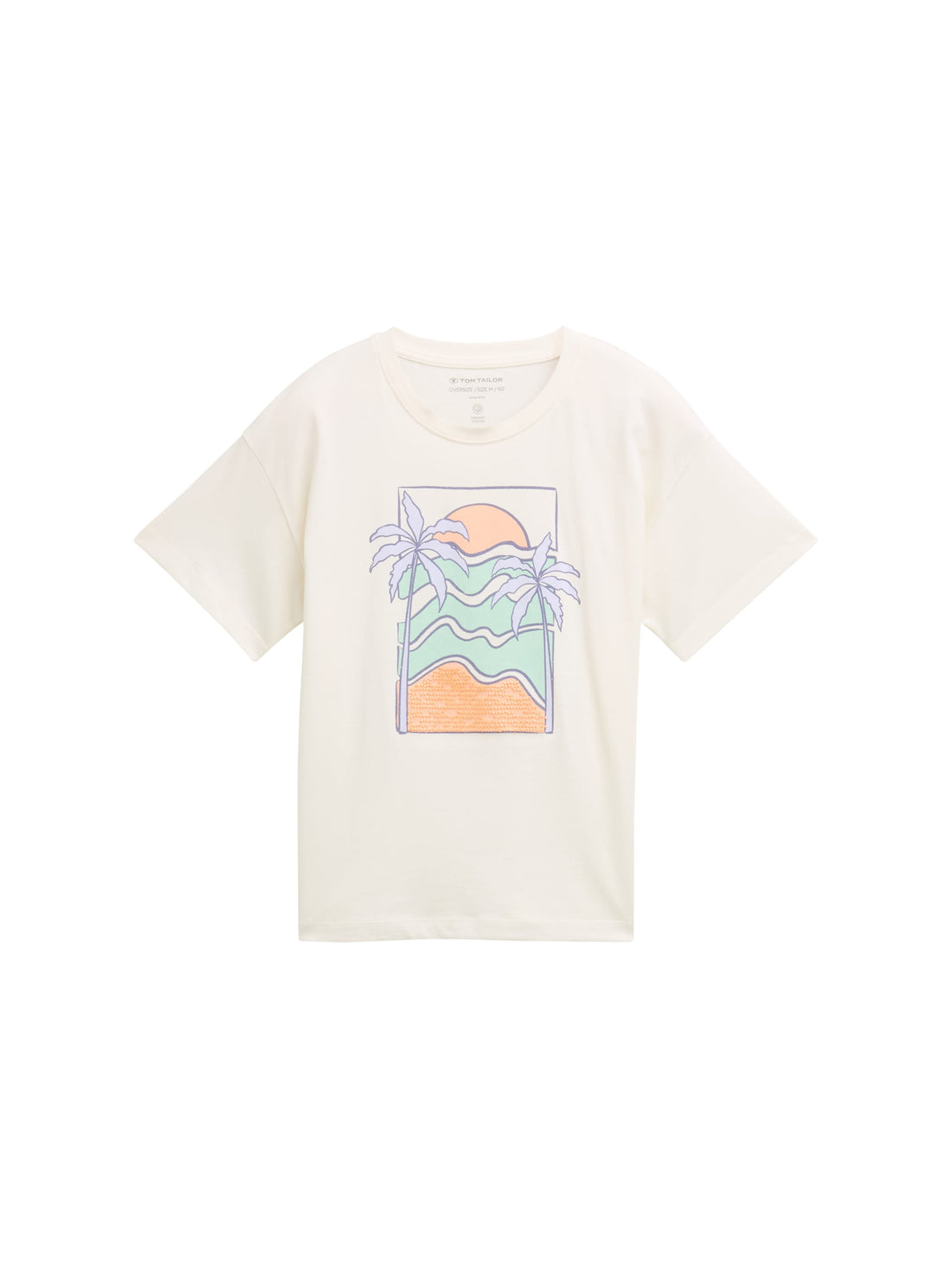 Tom Tailor Denim Weites T-Shirt Kinder Weiblich wool white