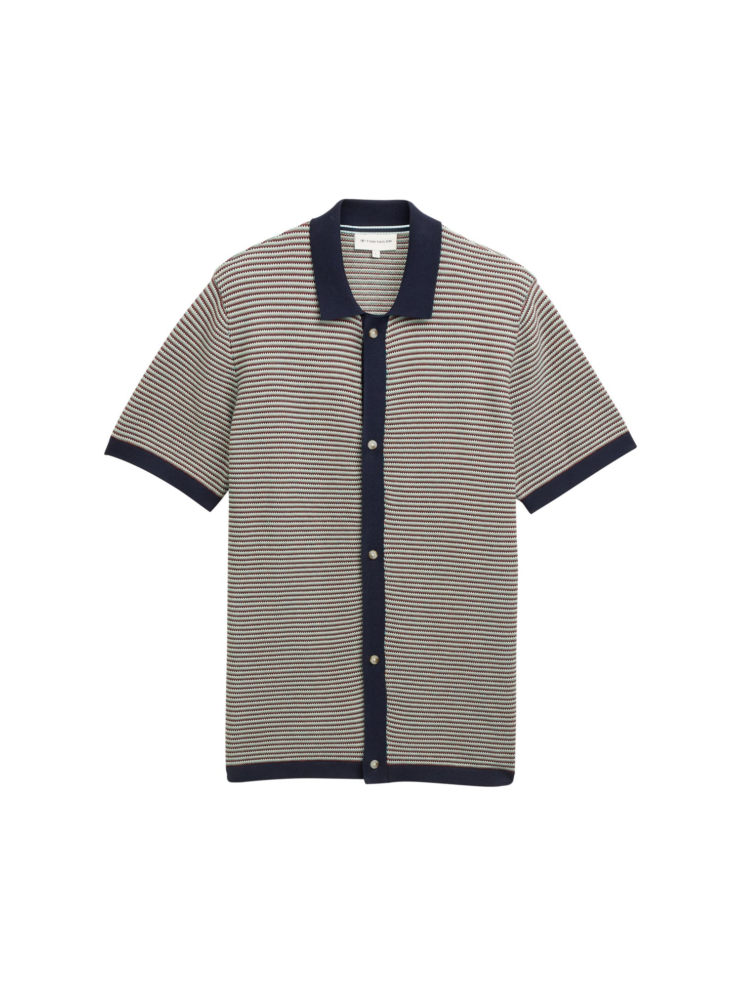 Tom Tailor Denim Strickpoloshirt Herren Struktur-Baumwolle