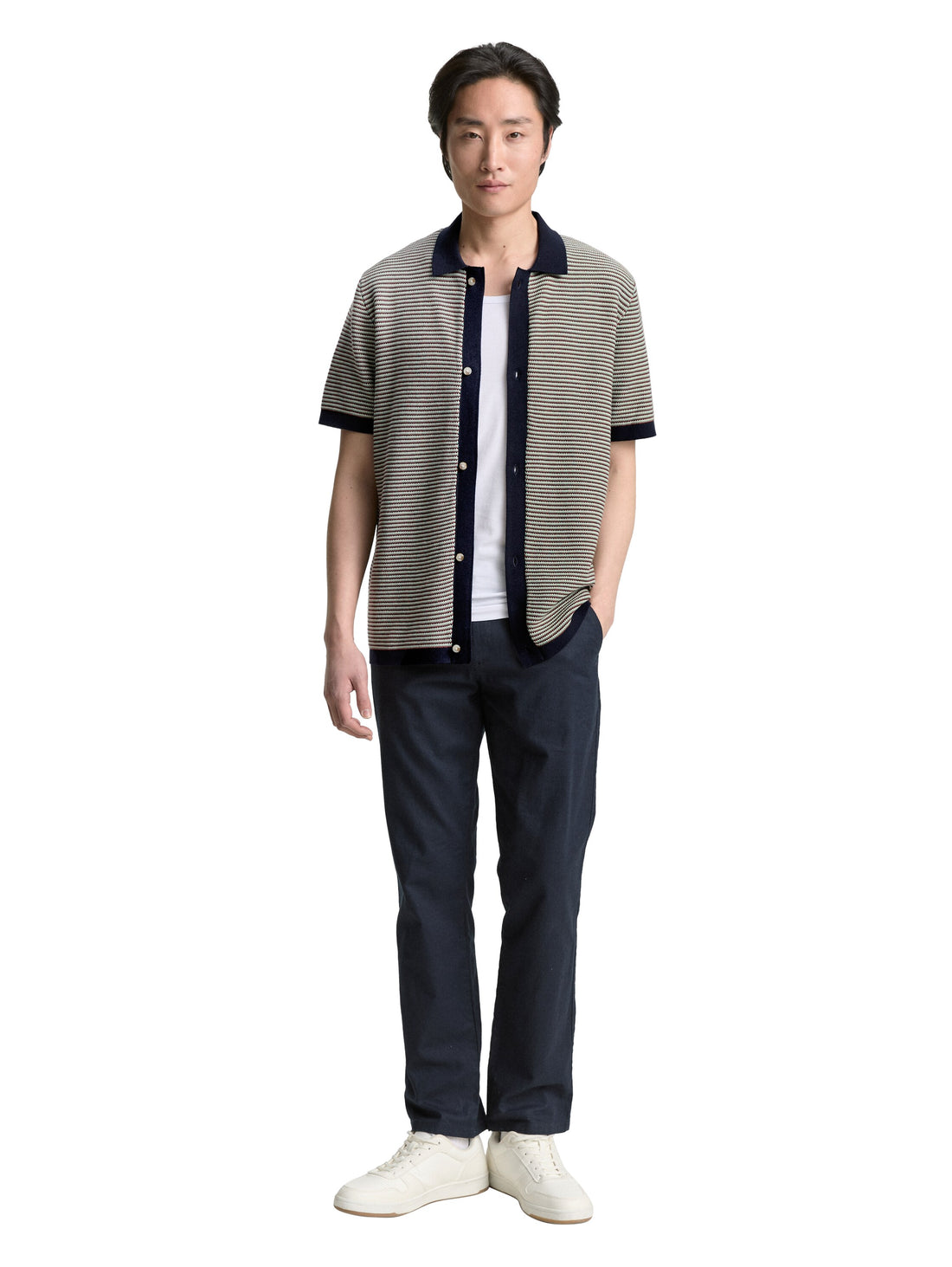 Tom Tailor Denim Strickpoloshirt Herren Struktur-Baumwolle
